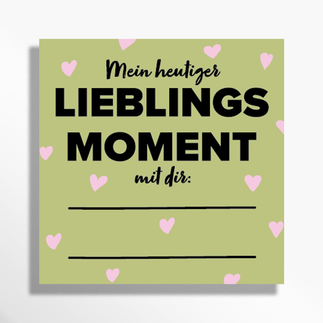 Lieblingsmoment zum teilen als mini Botschaft mit einem Post it