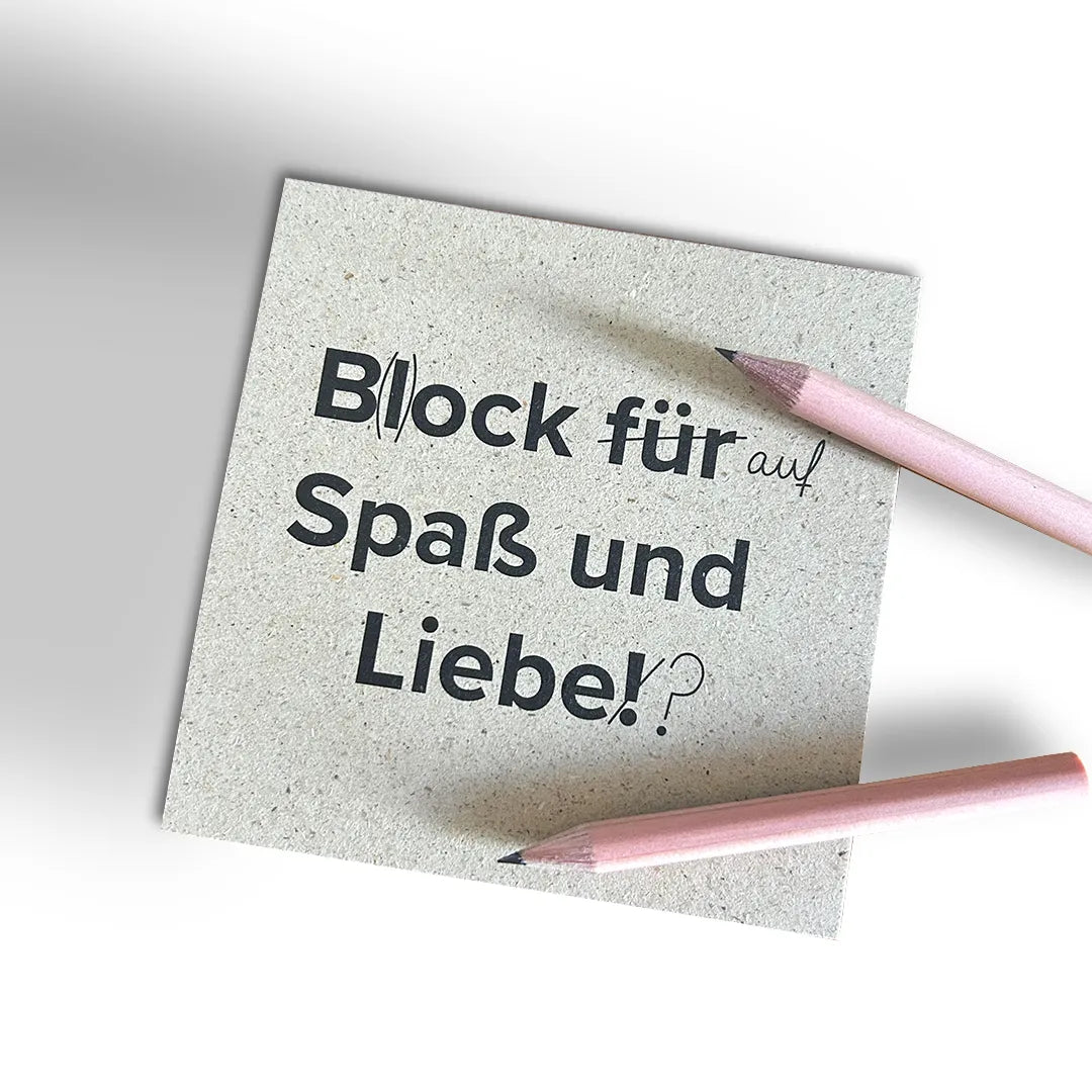 kleiner Notizblock fĂŒr Paare aus Graspapier