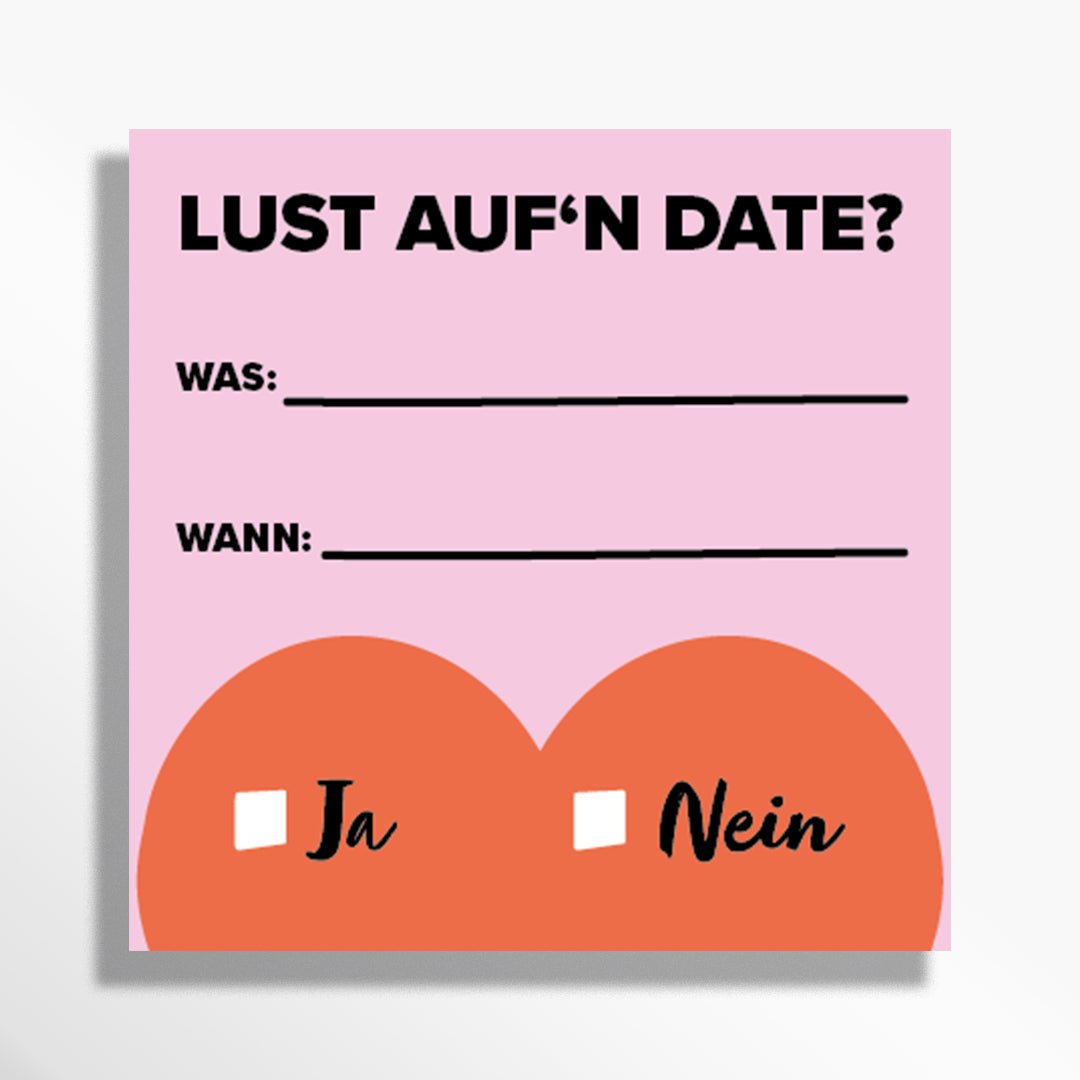 Date Einladung mit einem Post-it