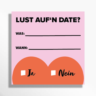 Date Einladung mit einem Post-it