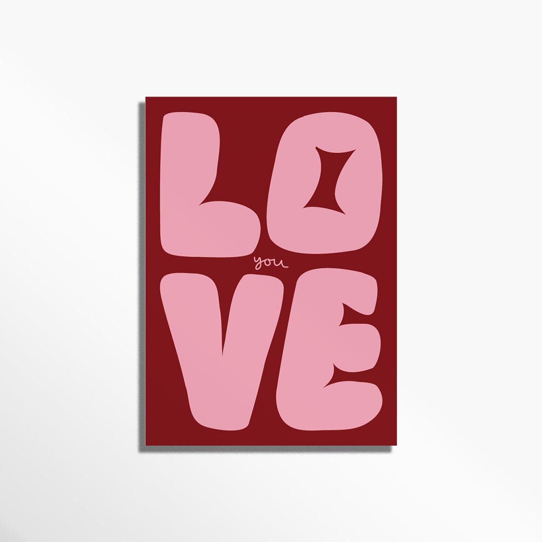 Grußkarte Love you für Partner oder Partnerin