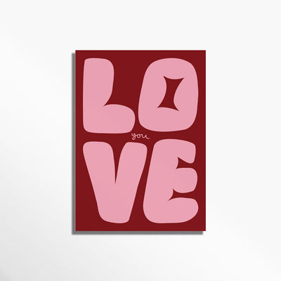 Grußkarte Love you für Partner oder Partnerin