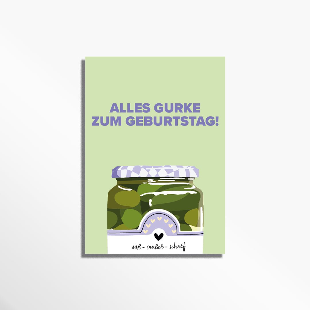 lustige Grußkarte zum Geburtstag alles Gurke zum Geburtstag
