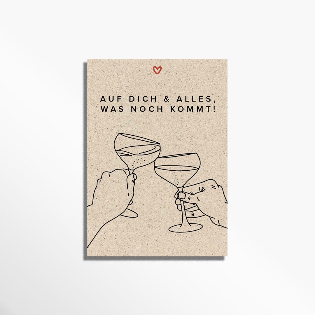 Grußkarte auf dich für Freunde oder Partner zum Abschluss oder Geburtstag