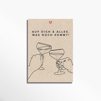Grußkarte auf dich für Freunde oder Partner zum Abschluss oder Geburtstag