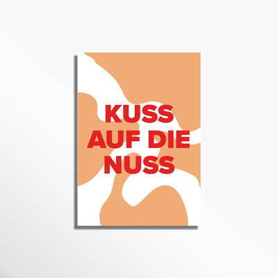 lustige Grußkarte Kuss auf die Nuss