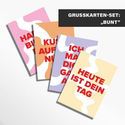 buntes Grußkarten-Set für Freunde Partner und Familie